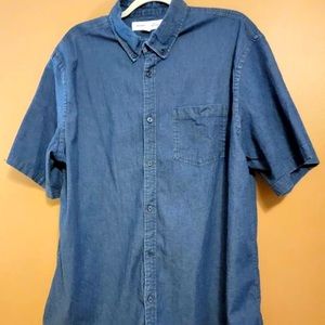 Old Navy Short Sleeve Button Down Denim Blue